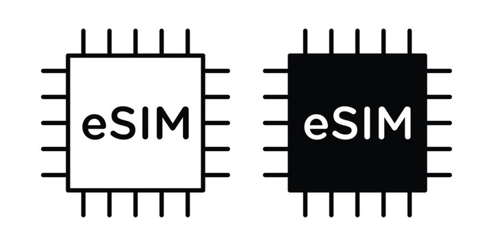 ESIM icon on white background.
