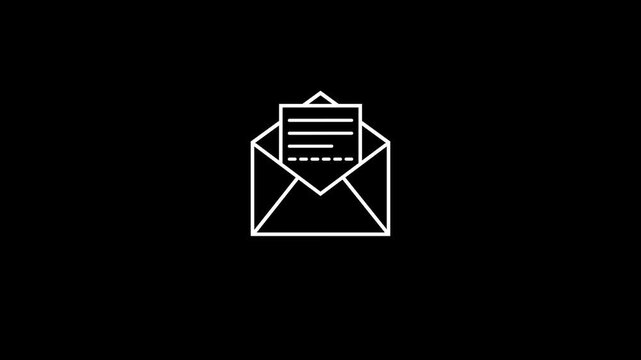 Envelope icon, Mail icon. line icon animation.