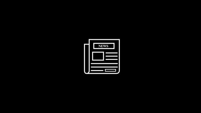 Newspaper line icon, outline sign, linear pictogram isolated on white. News symbol.