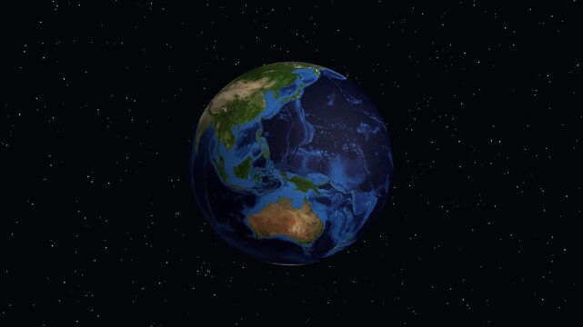 Digital Animation Zooming into Fianarantsoa Madagascar on a Rotating Earth Globe