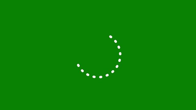 Animation of a loading spinning load wheel, circle Modern loading animation, futuristic uploading progress bar on green background.