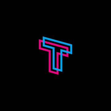 Interlocking TT monogram logo with neon geometric lines, creating a bold, futuristic, and modern identity perfect for technology, gaming, startup, and digital brands.