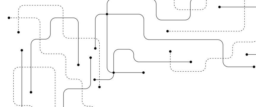 Vector abstract geometric technology and connection concept.