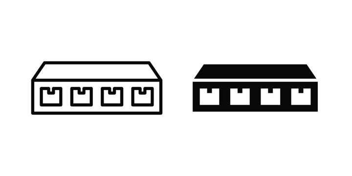 Network switch icon on white background.
