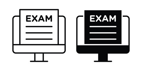 Online exam test icon on white background. © Cristiane