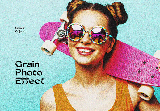 Retro Grain Photo Effect Template