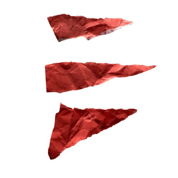 Red arrowheads, ancient stone tools isolated on a transparent background