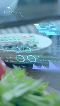 Vertical video: finger entering cam shifting greens moving forward HUD updating Equity over berries