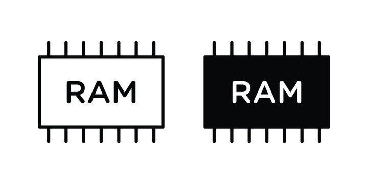 Ram memory icon on white background.