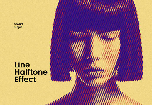 Creative Halftone Line Effect Smart Object Design