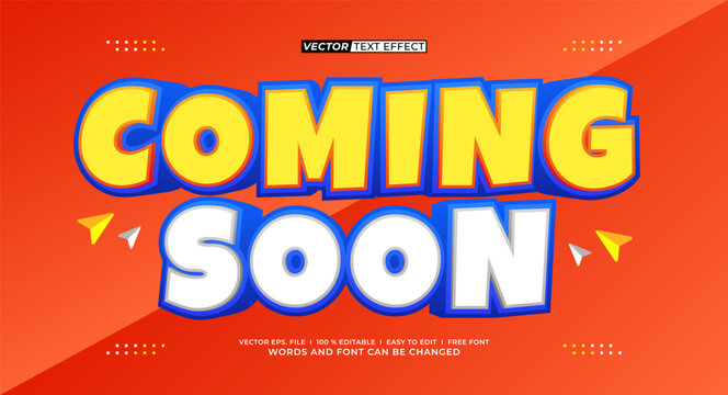 Coming Soon 3D Editable Text Effect Template