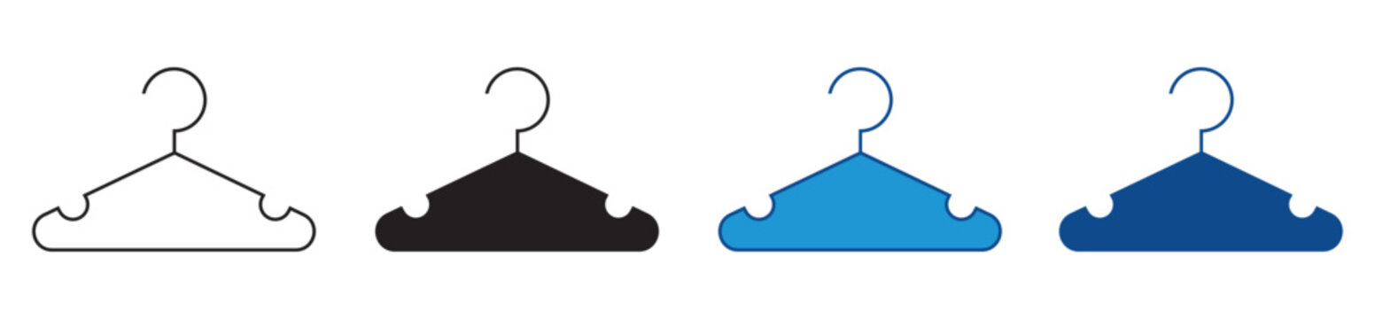 Clothes Hanger Icon Set Vector Flat and outline Design Fashion Collection. Clothing Hanger Symbol Pack.