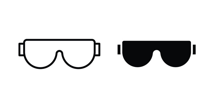 Ski goggles icon on white background.