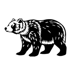 Obraz premium Bear Silhouette Wildlife Animal Tribal Vector Illustration Design