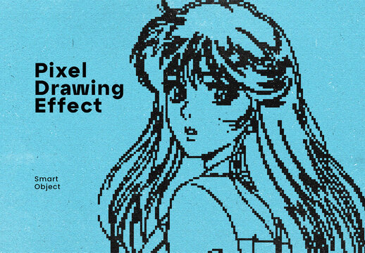 Pixel Drawing Photo Effect Template