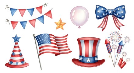 Obraz premium Independence day patriotic party decorations