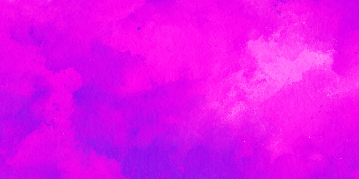 Vibrant purple watercolor background with soft pink clouds and texture, Abstract artistic design element for creative projects and decorative use