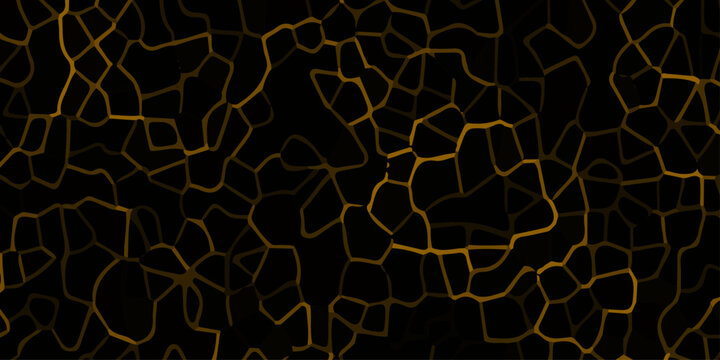  modern black and gorgeous orenge topographic contours lines of mountains. Vintage outdoors style, Topography map background. Vector seamless line wave map texture, contour background.

