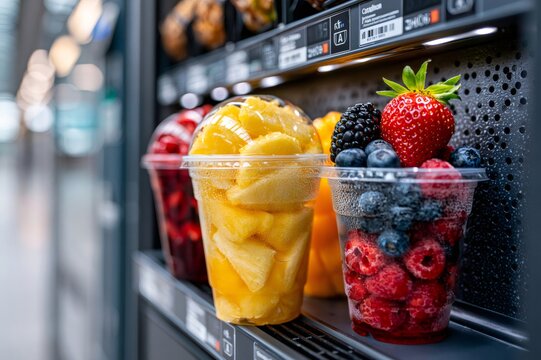 Fresh fruit cups vending healthy food alternative