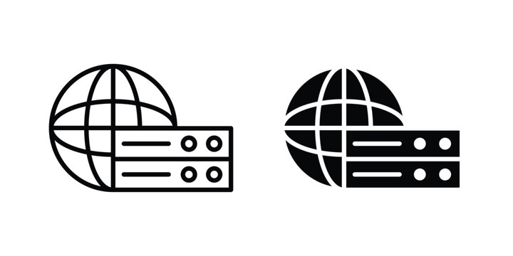 Web server icon on white background.