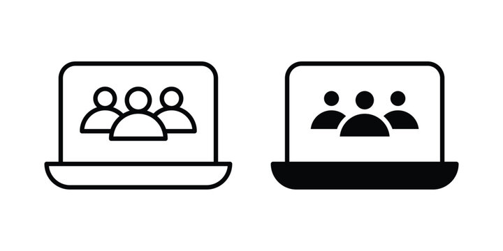 Webinar icon on white background.