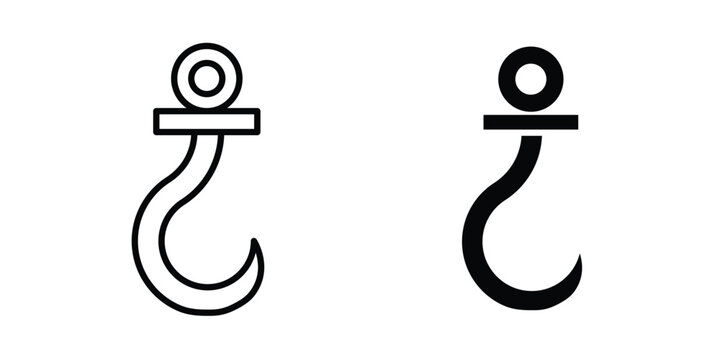 Winch hook icon on white background.