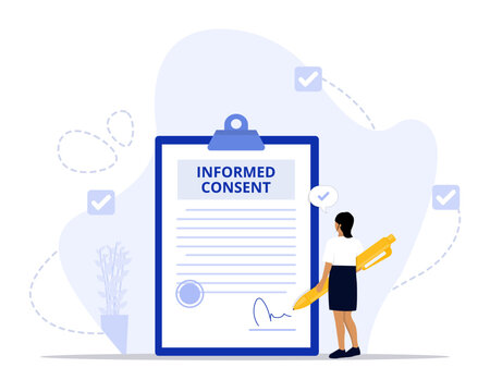 informed consent form concept illustration. Suitable for landing page, ui, web, App intro card, editorial, flyer, and banner.