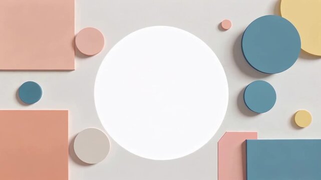 Pastel Abstract Studio Shapes For Creative Video Intro.