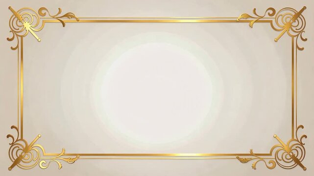 Ornate Gold Frame Border Showreel Background.