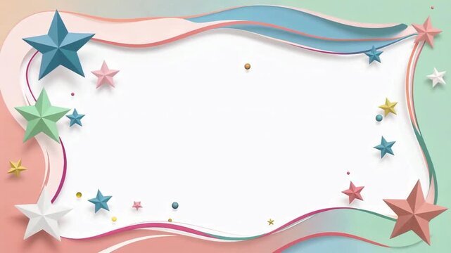 Pastel decorative star frame for video backdrop.