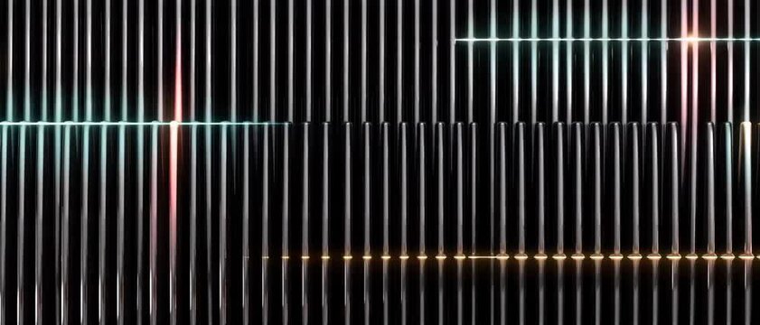 Generative AI, Futuristic Mechanical Ribbed Field with Dynamic Energy Glow