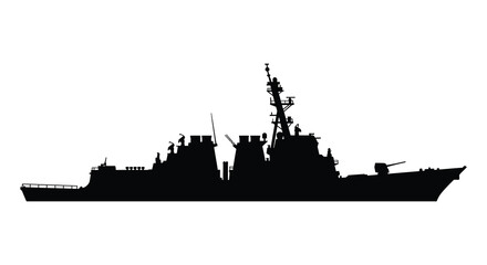 warship silhouette against a white background © Taylor