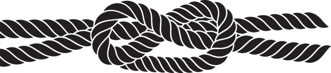 Black rope knot on white background nautical © miht3325