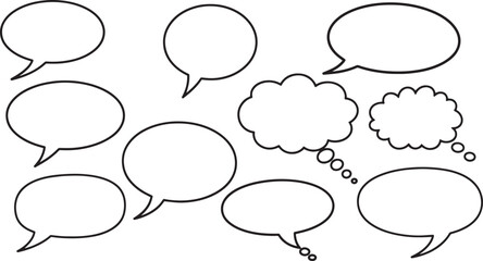 Fototapeta premium Collection of hand-drawn speech and thought bubbles