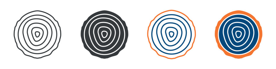 Tree Ring Icon Set Multiple Style Collection © Diah