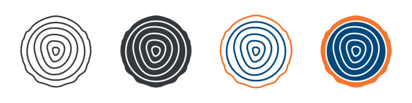 Tree Ring Icon Set Multiple Style Collection