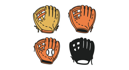 Fototapeta premium Baseball Glove Line art vector modern abstract illustration