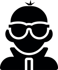 Black silhouette aviator, pilot icon, vector illustration, goggles and helmet © Sawmraj
