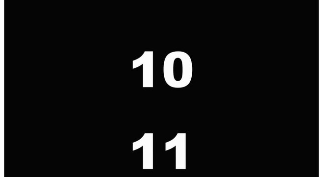 Digital countdown timer display showing numbers ten and eleven animation