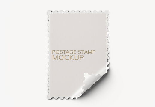 Blank Postage Stamp Mockup Design PSD