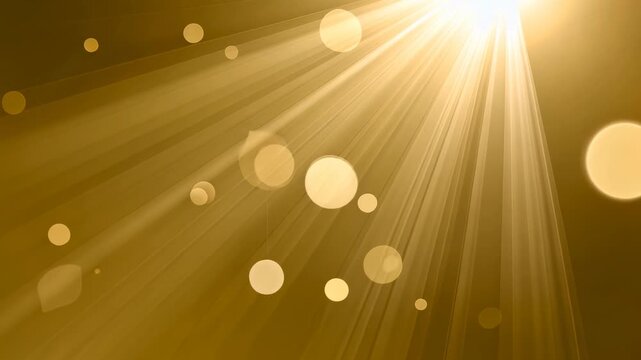 Bright Sunlight Rays Streaming Over Golden Horizon with Lens Flares