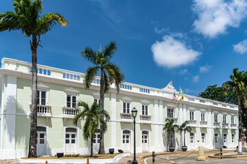 Fototapeta premium Palacio La Ravardiere and Palacio dos Leoes, headquarters of the municipal and state governments in Sao Luis, Brazil