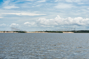 Fototapeta premium Boat trip on the Preguicas River from Cabure to Tutoia, Maranhao, Brazil