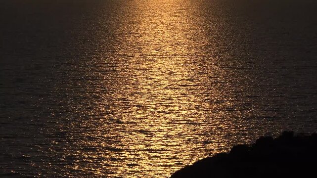 Sea Waves at Sunset on Beach, Sunrise on Seashore, Ocean Sundown, Summer View Landscape