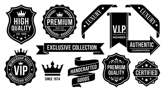 Collection of badges and labels with high quality exclusive template