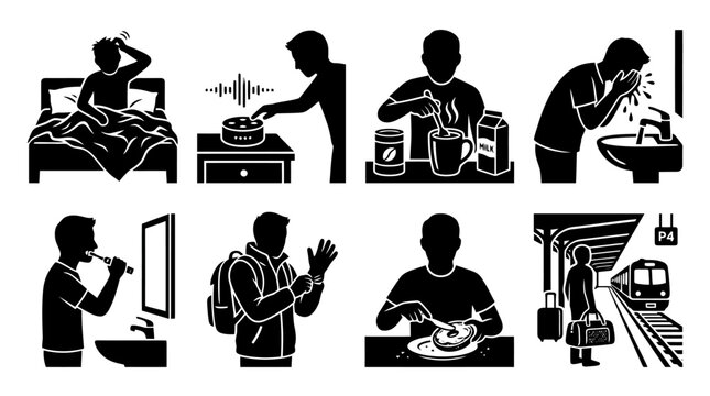 Daily life routine of a busy person.