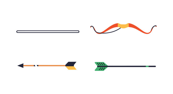 Bow String Line art vector creative abstract colorful shapes