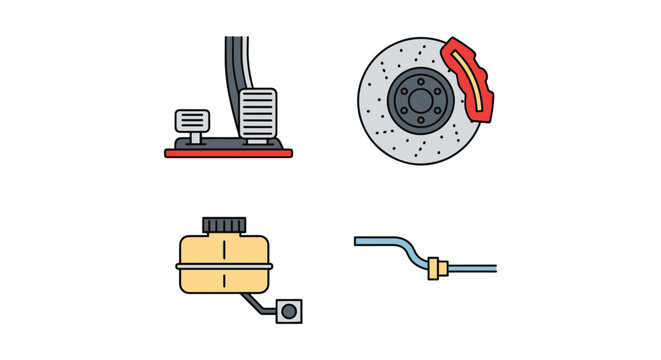 Brake Line art vector set creative abstract simple shapes
