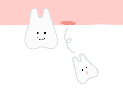 子供の歯の生え変わり 乳歯が抜ける瞬間の歯のキャラクター