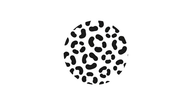 Abstract Black and White Leopard Print Circle Pattern